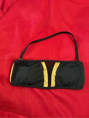 Bebe Black Bikini top with Gold Design